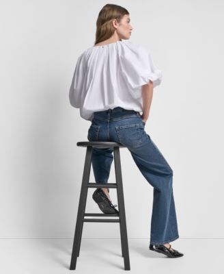 Women's V-Neck Pull-On Bubble Top