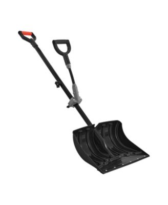 Snow Shovel, 18" Wide Plastic Blade, Assist D-Handle, Non-Slip Grip, Lightweight Driveway Snow Shovel