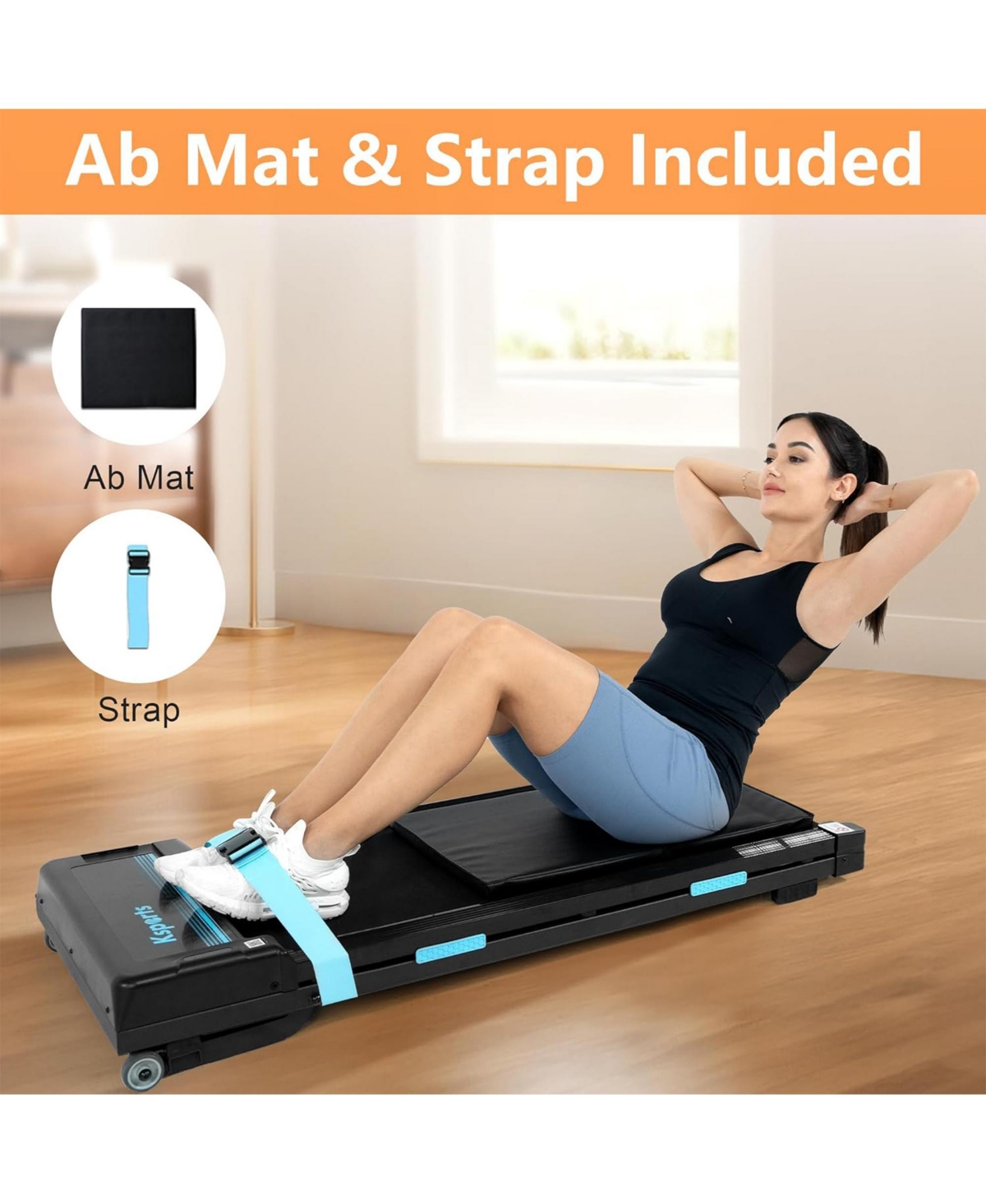 Ksports Under Desk Walking Pad Treadmill with Auto Incline and Wheels, 2.5 Hp