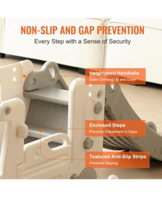 Toddler Slide, Kid Slide for Toddlers with Climbable Ladders & Bus Playhouse, Indoor Outdoor Slide Playset for Kids