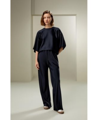 Women's Relaxed Silk Crewneck Blouse