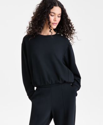 Women's Off-Duty Long-Sleeve Bubble-Hem Sweatshirt