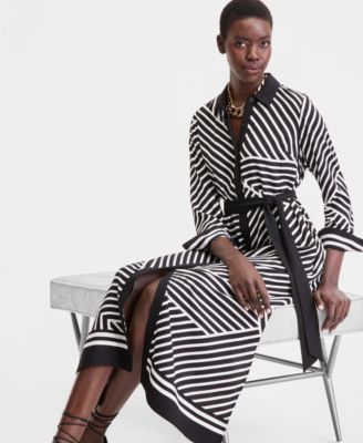 Women's Long Sleeve Geo Print Shirtdress