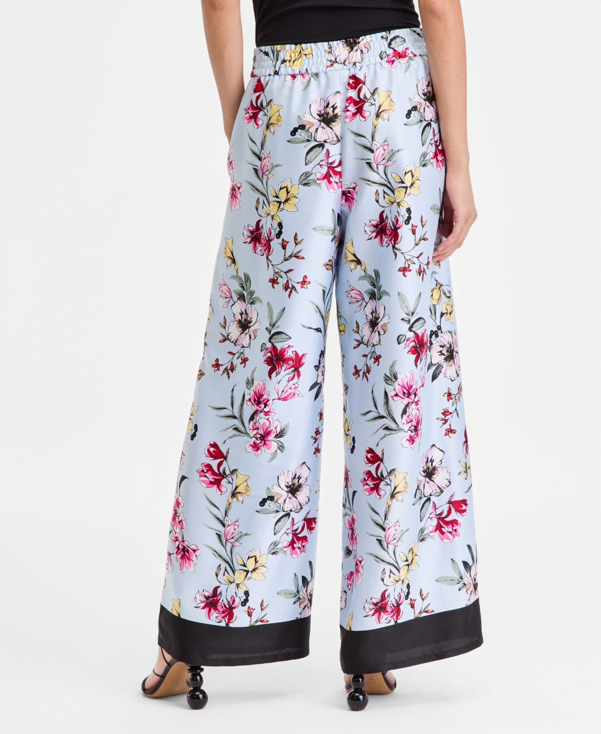 I.n.c. International Concepts Women's Wide Leg Printed Pull-On Pants