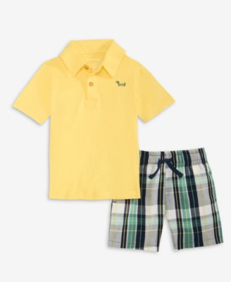 Boys' Toddler 12M-5T Polo Shirt & Plaid Shorts, 2-Piece Set