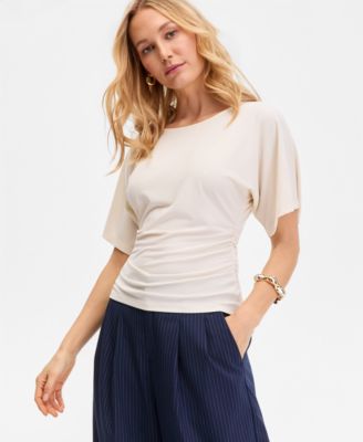 Women's Ruched-Waist Short-Sleeve T-Shirt