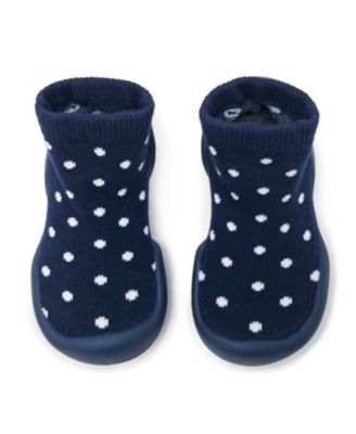 Toddler First Walk Sock Shoes Dotty Navy