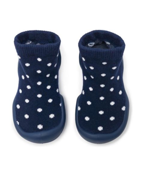 Обувь Komuello First Walk Sock Shoes Dotty Navy для мальчиков-малышей