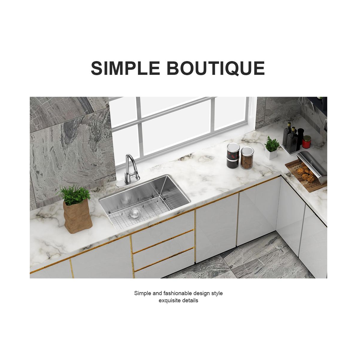 flynama 30x18x10inch Undermount Kitchen Sink Single Bowl Stainless Steel 16 Gauge Deep Basin