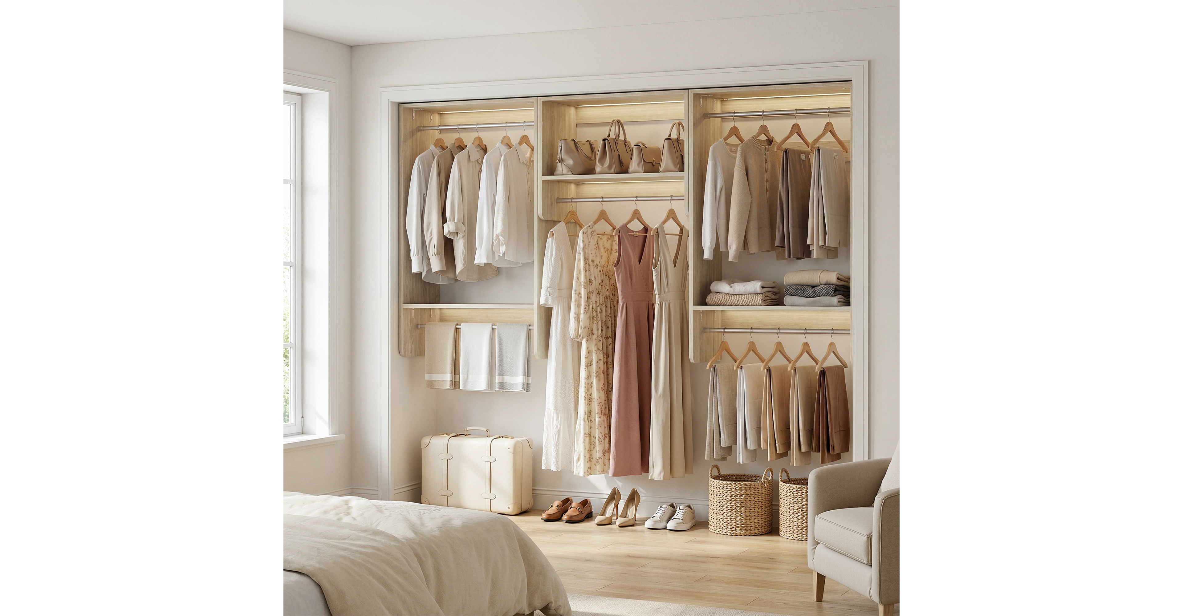 Aheaplus 23.6'' - 94.4'' Hanging Closet System Starter Kit