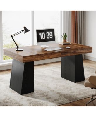 55" Executive Wooden Desk with Double Pedestal