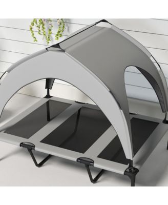Elevated Dog Bed with Canopy, Raised Outdoor Pet Bed for Camping