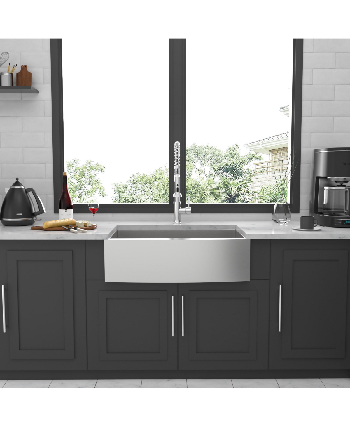 flynama 36"x20"x9" Stainless Steel Farmhouse Apron Front Kitchen Sink