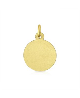 14K Gold Tiny Religious Medal Guardian Angel Cherub Charm Pendant Necklace No Chain