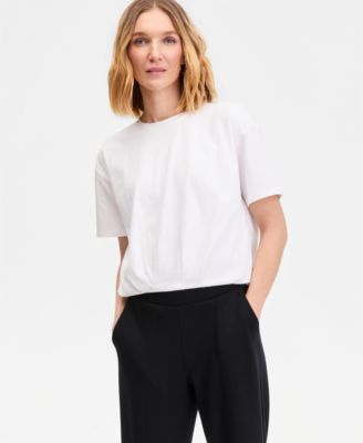 Women's Cotton Bubble-Hem T-Shirt