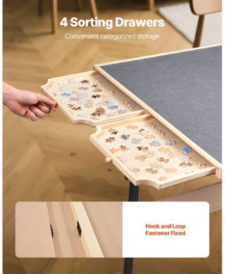1500-Piece Puzzle Table with Legs 34"x25" Adjustable Height with Drawers