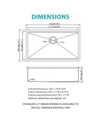 Undermount Workstation Kitchen Sink Single Bowl 16 Gauge Stainless Steel