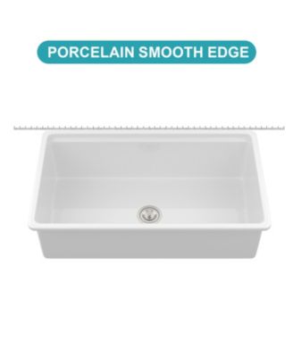 Porcelain Ceramic Single Bowl Dual Mount Undermount Workstation Kitchen Sink