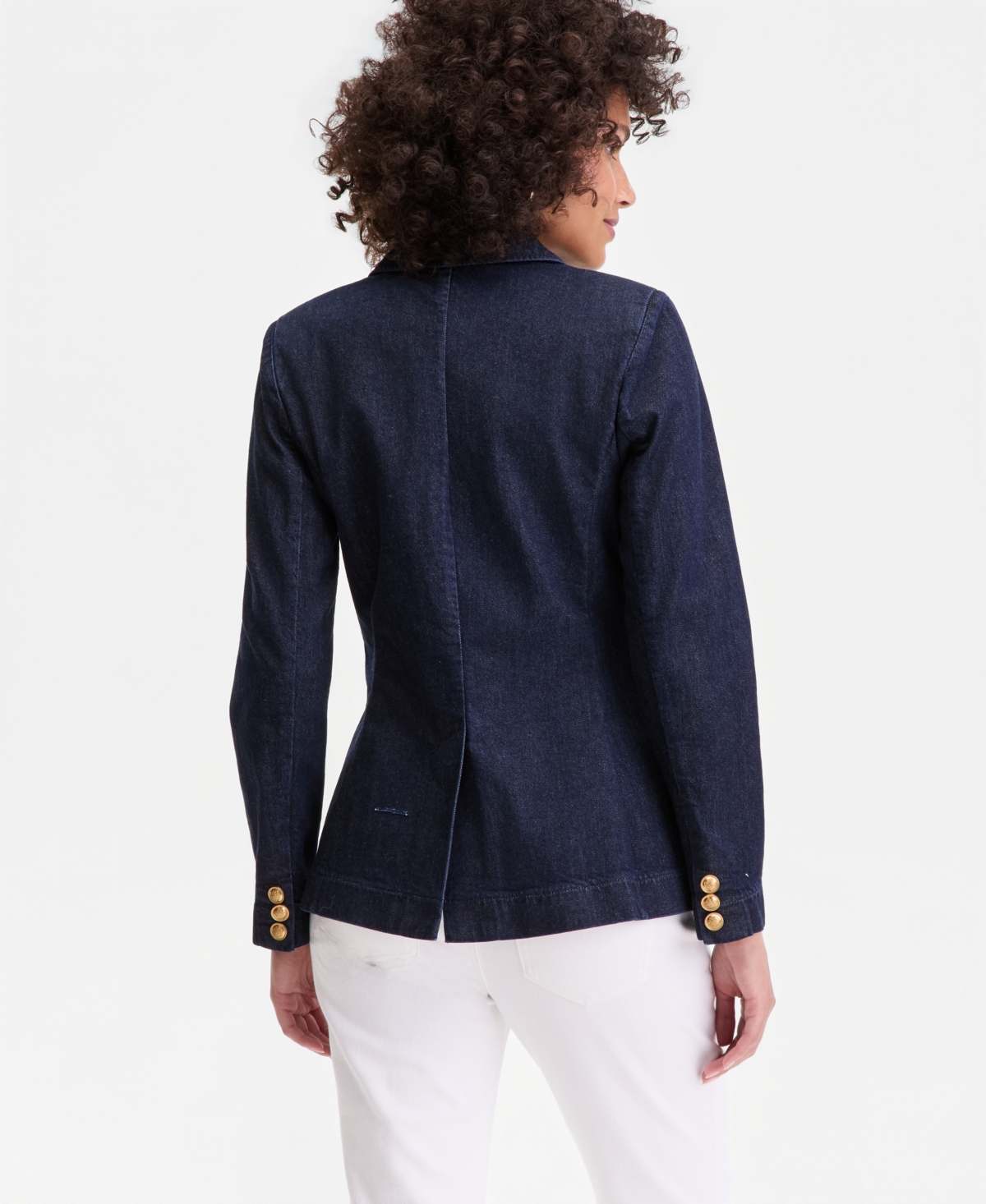 I.n.c. International Concepts Women's Double-Breasted Denim Blazer, Macy's Exclusive