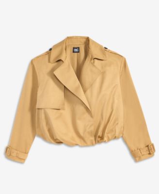 Women's Bubble-Hem Cropped Trench Jacket