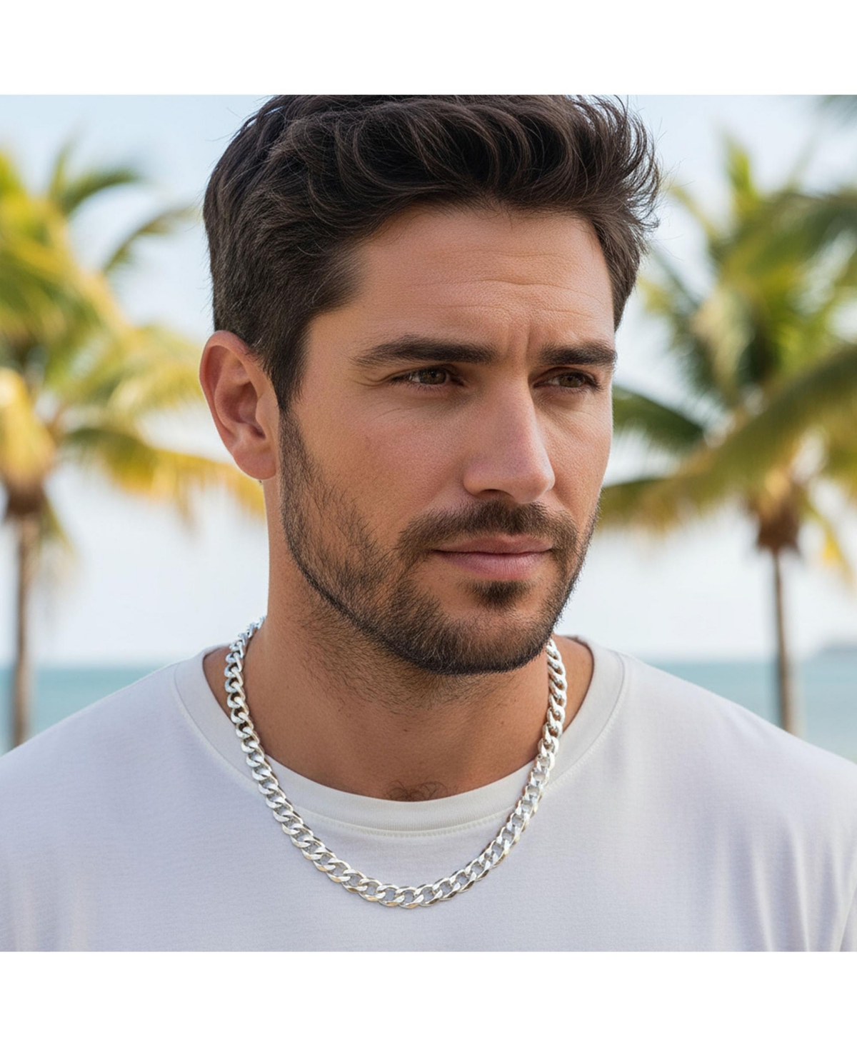 Bling Jewelry Heavy Solid .925 Sterling Silver 7MM Miami Cuban Curb Chain Link Necklace