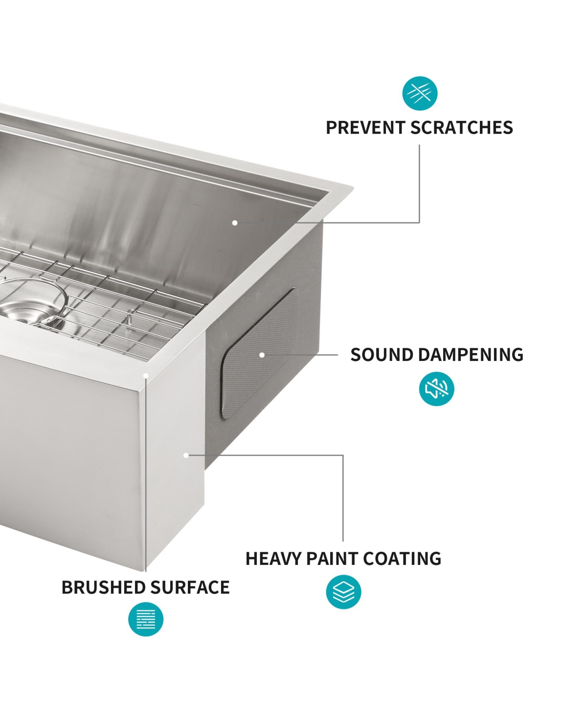 flynama 30x22x10inch Stainless Steel Farmhouse Kitchen Sink Workstation Apron Front 16 Gauge