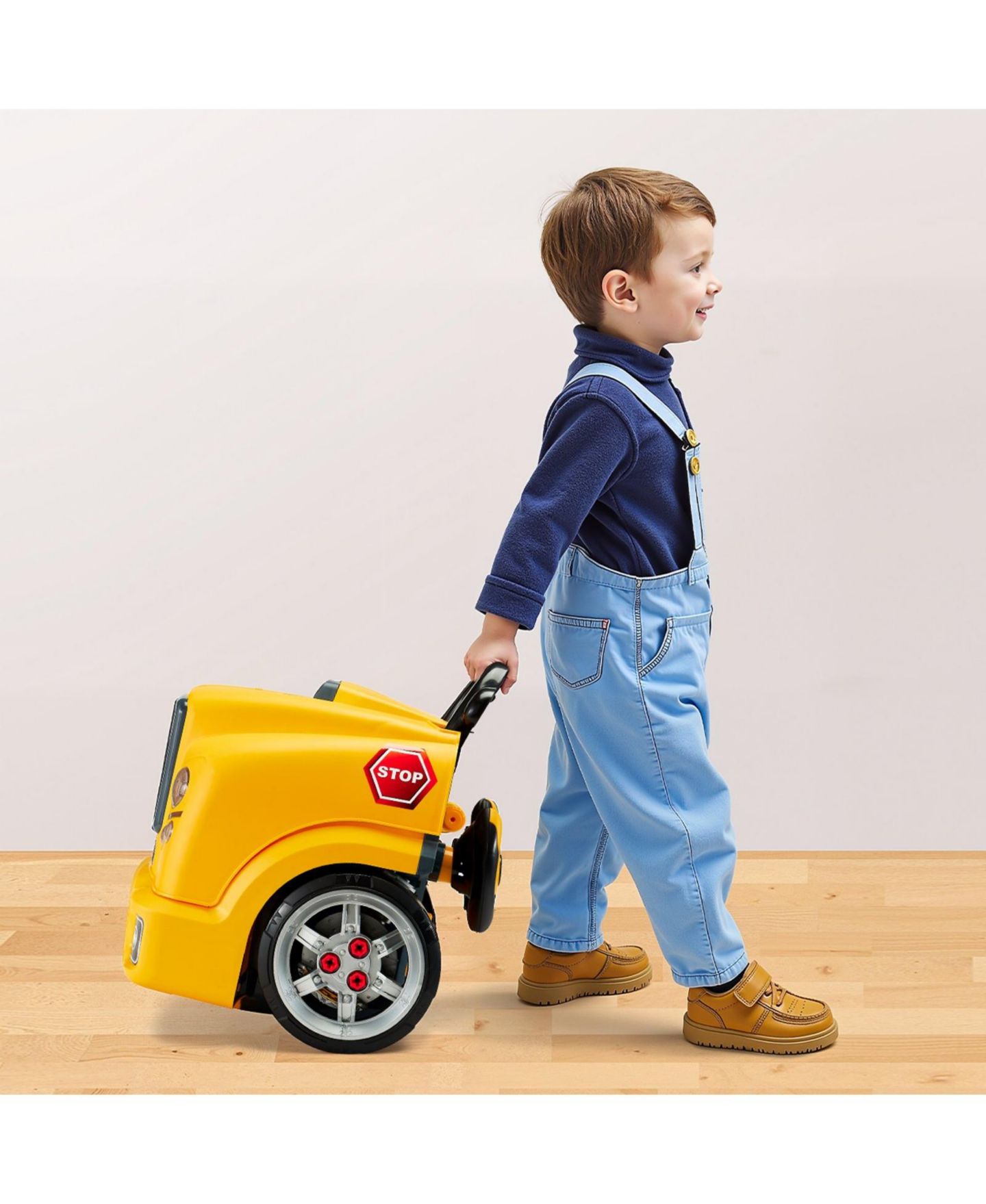 Детский игровой набор Slickblue Mechanic Car Repair 60-Piece Playset with Lights, Sounds, Steering Wheel and Horn, от 3 лет, цвет: Жёлтый — фото 2