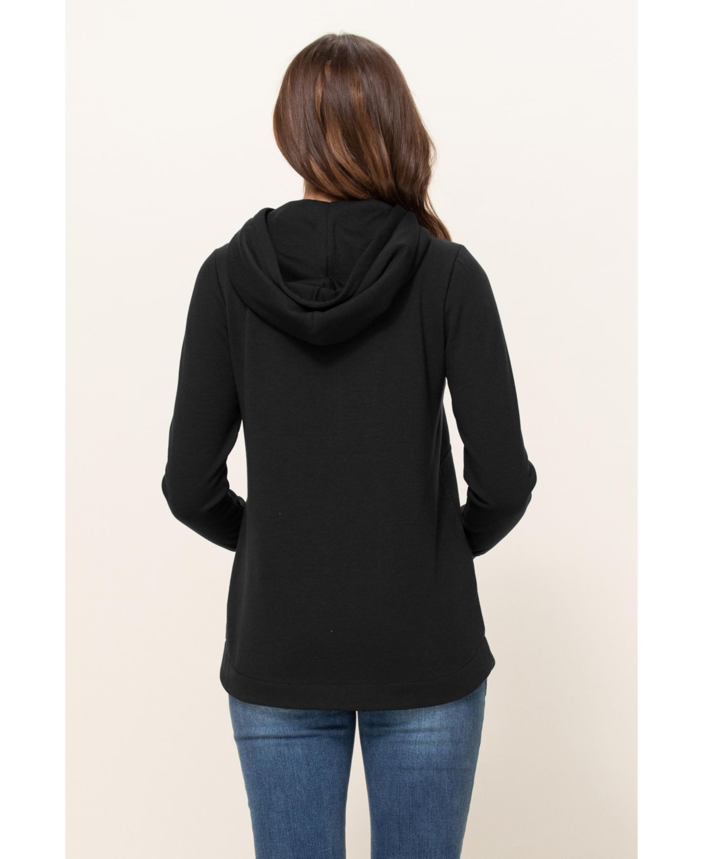 Женское худи Hello Miz Maternity Half Zip, цвет: Чёрный — фото 4