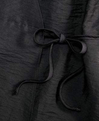 Women's Long Sleeve Textured Wrap Blouse