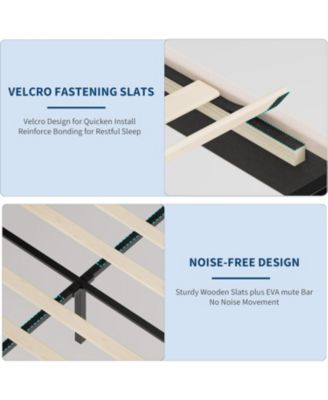 Velvet Bed Frame with LED Head/Footboard, Princess Platform for Kids