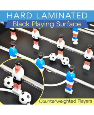 48” Competition Foosball Table – Height Adjustable Arcade Soccer Game with Cup Holders & 2 Balls for Home, Game Room