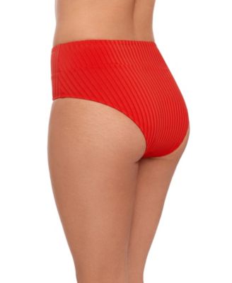 Women's S3 Smoothing Ribbed Banded High-Waist Swimsuit Bikini Bottoms