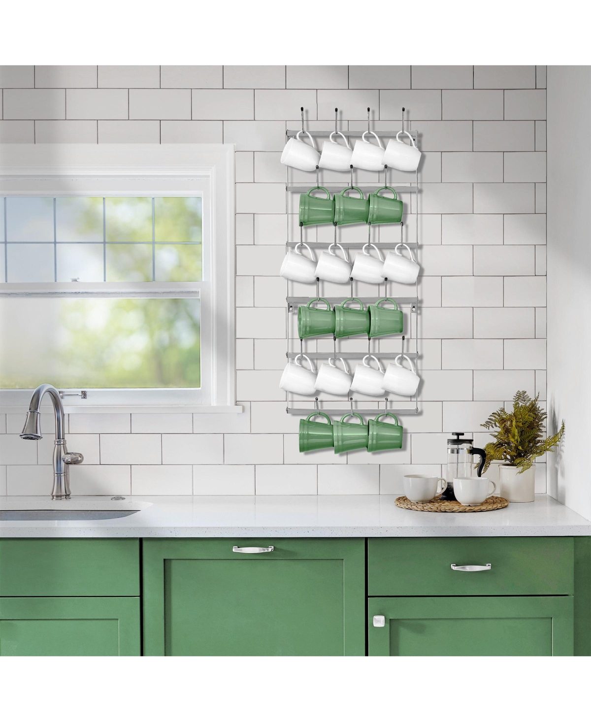 Sorbus Small 6-Tier Metal Mug Rack Organizer - for Home, Kitchen & Bar, Coffee Station (Holds 21)