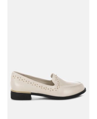 Womens Gonia Studded Faux Leather Loafers