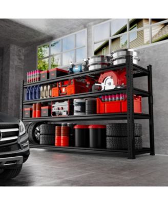 4-Tier 60 in W x 60 in H x 24 in D Adjustable Heavy Duty Metal Shelving Unit