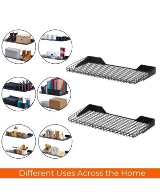 Garage Wall Shelves  24"x12", Black, 2 Pack