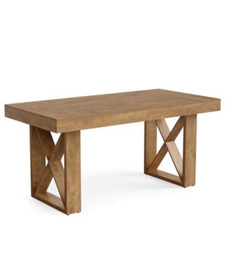 Rectangle Dining Table for 4-6 People, Farmhouse Thick Appearance Design, Rectangular Kitchen Dinner Table