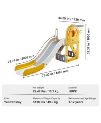Toddler Slide, Kid Slide for Toddlers with Climbable Ladders & Bus Playhouse, Indoor Outdoor Slide Playset for Kids