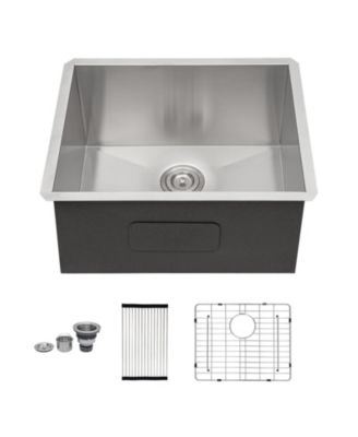21" x 18" x 12" Undermount Laundry Sink, Stainless Steel, Deep Single Bowl, 16-Gauge Utility Tub
