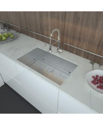 32x19x9inch Undermount Kitchen Sink Single Bowl Stainless Steel 16 Gauge Deep Basin