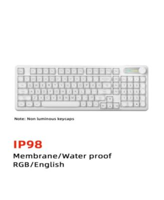 Mechanical Feel Waterproof Gaming Keyboard 98-Key, RGB Backlit, Type-C Wired, Silent Keys, Multi-Knob Control
