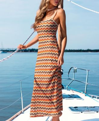 Women's Neon Moon Striped Maxi Beach Dress