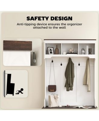 Hall Tree with Shoe Storage, Coat Rack with Shoe Bench,