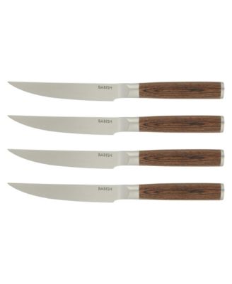 4-Piece 1.4116 German Stainless Steel Steak Knife Set with Dark Pakka Wood Handles Full-Tang Steak Knives for Dining & Everyday Table Use
