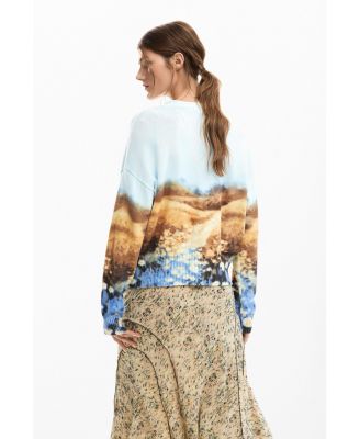 Women's landscape cardigan sweater