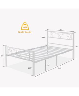 Easy Assembly Twin Bed Frames Twin Size Metal Bed Frame Space Saving, for Living Room, Guest Room
