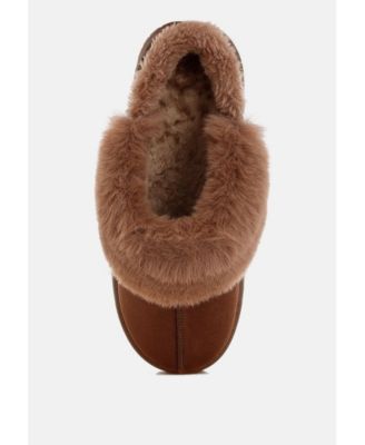 Women's Portho Faux Fur Slip Flat