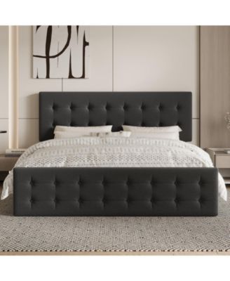 Easy Assembly King Size Bed Frame Space Saving, for Living Room, Guest Room