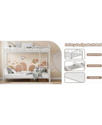 Easy Assembly Metal Bunk Bed Twin Over Twin Heavy Duty Bunkbeds Frame Space Saving, for Living Room, Guest Room