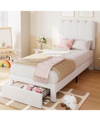 Easy Assembly Twin Size Bed Frame Space Saving, for Living Room, Guest Room